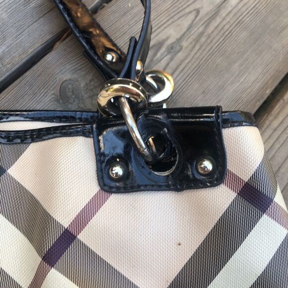 VINTAGE Burberry Purse BIG LOGO Brown - Picture 9 of 16